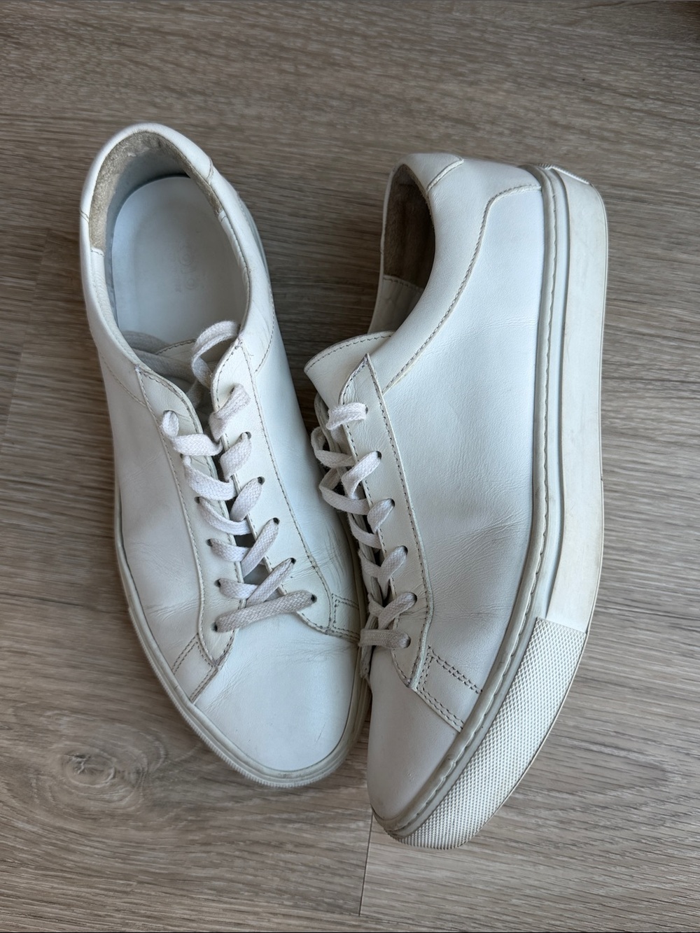KOIO Women’s Capri Leather Low-Top Sneakers in Triple White